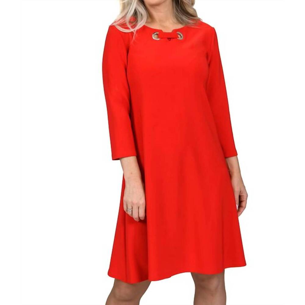 NEW SCAPA women’s three-quarter mini dress in coral
